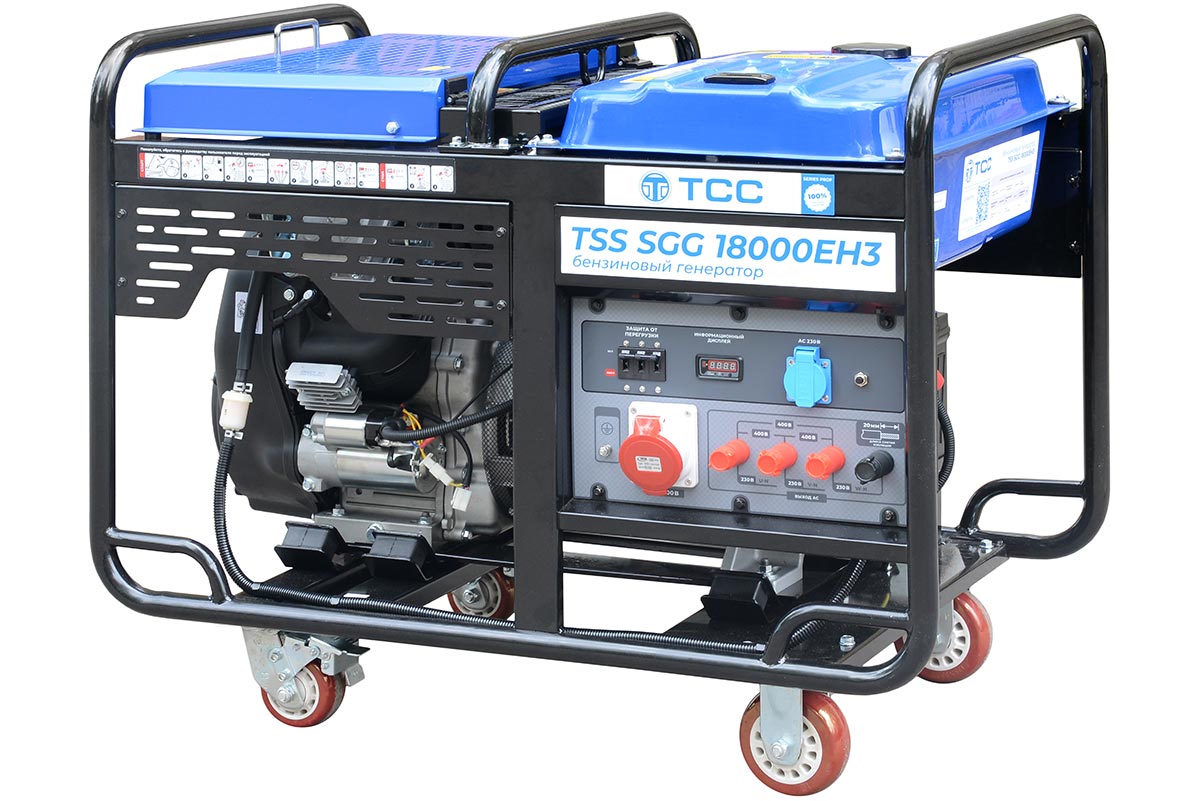 Трёхфазный бензиновый генератор 17 кВт TSS SGG 18000EH3

